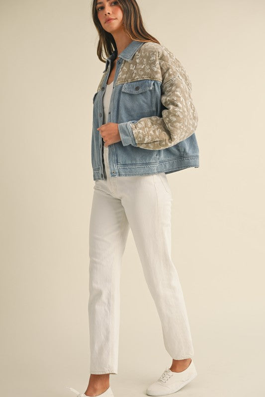 Quilted Paisley Denim Jacket