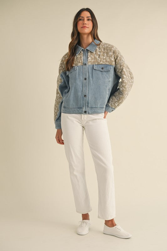 Quilted Paisley Denim Jacket
