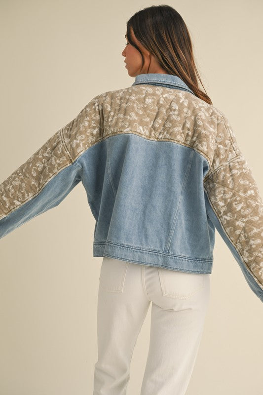 Quilted Paisley Denim Jacket