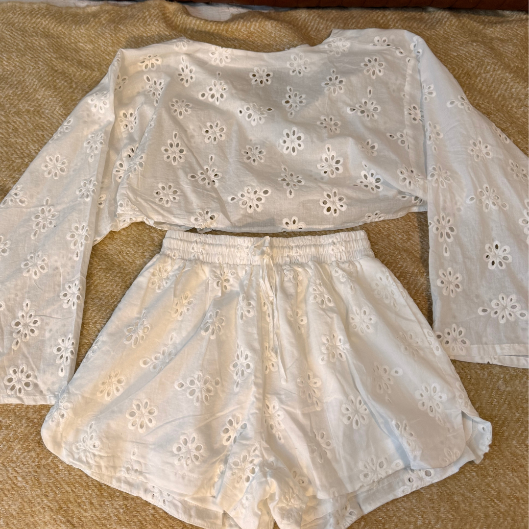 White Eyelet Set