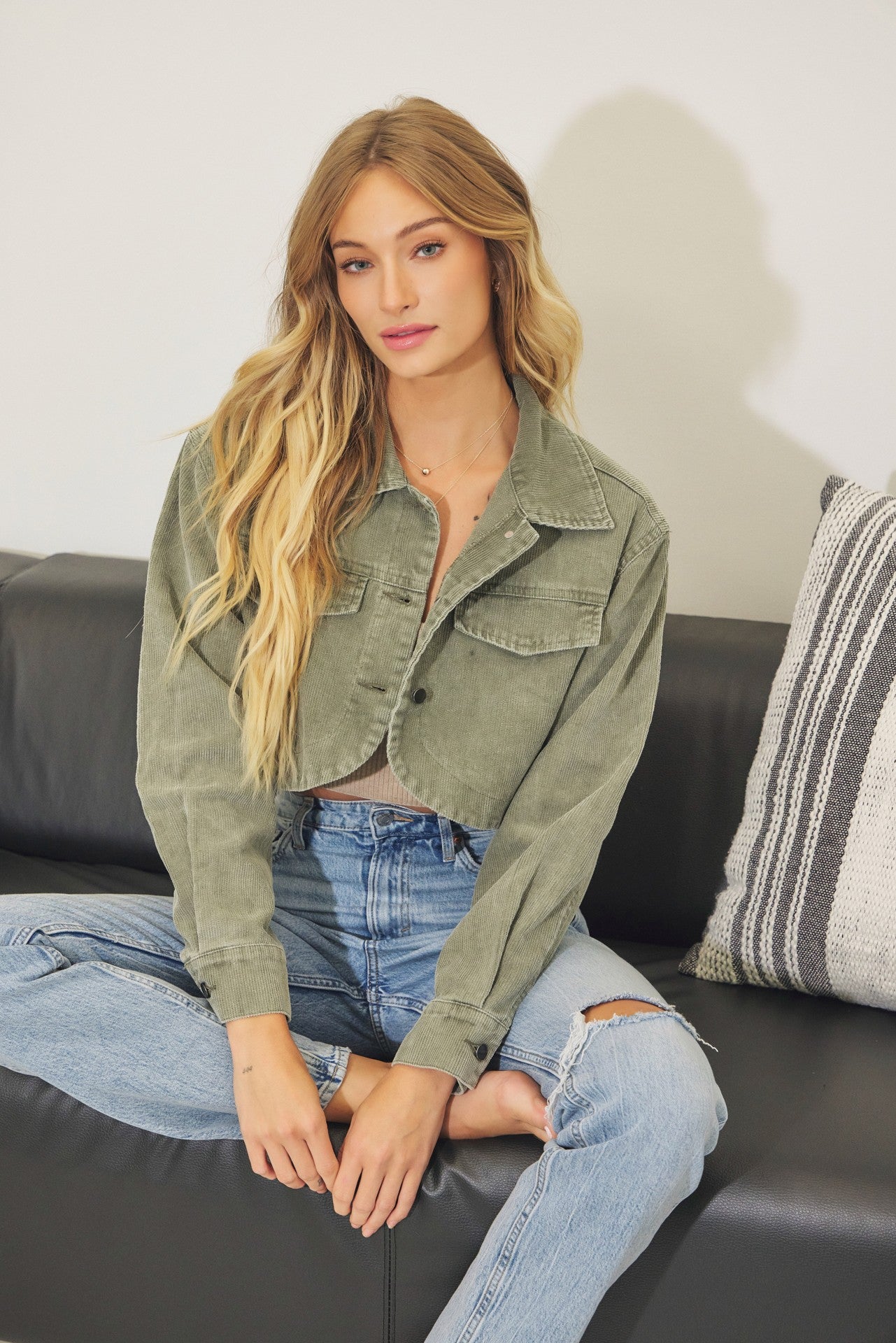 Corduroy jacket cropped best sale