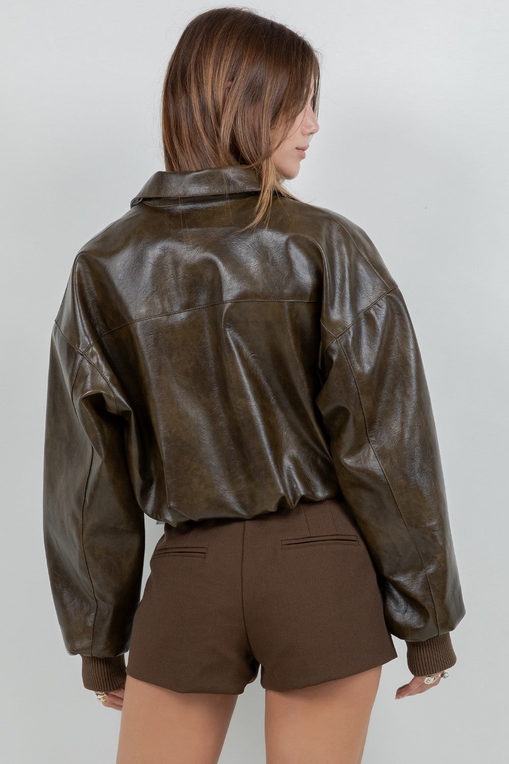 Mocha Vegan Leather Jacket