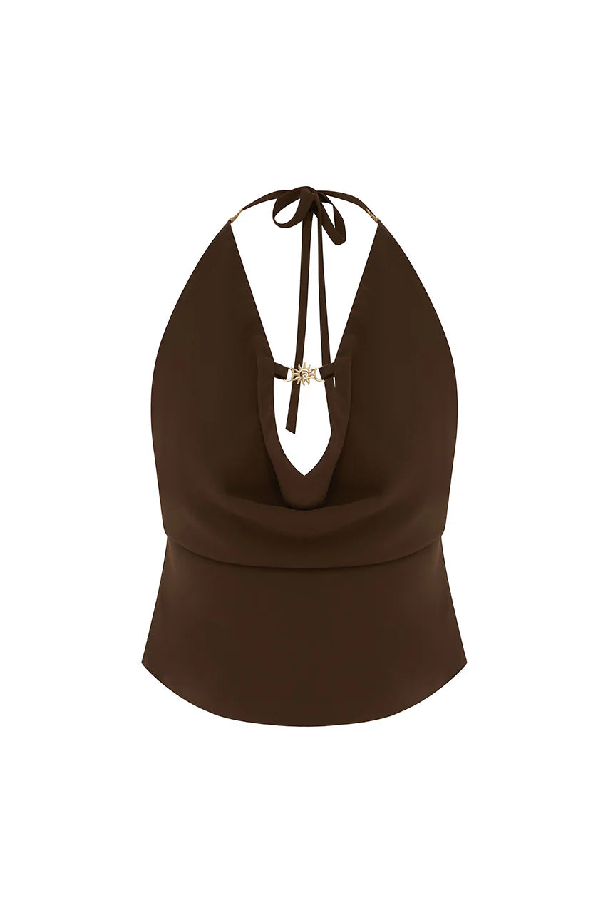 Marbella Cowl Top Brown